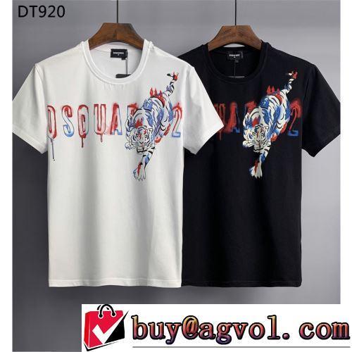 2色可選 プリント 今話題の最新作 半袖Tシャツ 収縮性のある ディースクエアードコピー ブランド 2022春夏 クールビズ
