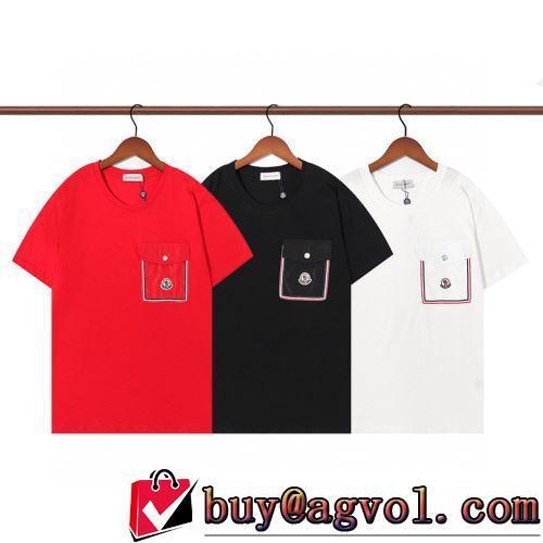 Tシャツ 3色可選 ラウンドネック 今一番HOTな新品 カジュアル 通気性に優れた 2022春夏 MONCLER偽物ブランド