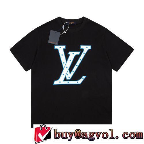 オリジナル 2022春夏 2色可選 プリント 半袖Tシャツ 着心地抜群 LOUIS VUITTONブランド コピー 優しいフィット感