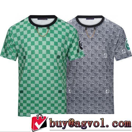 ファッション 人気 2色可選 デザイン性の高い ラウンドネック 半袖Tシャツ LOUIS VUITTONブランド 偽物 通販 2022春夏