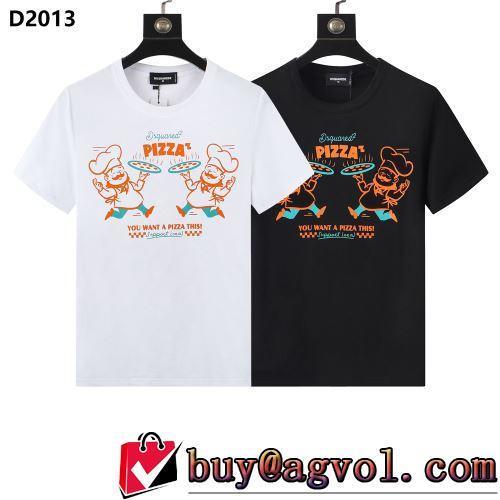 プリント お洒落に魅せる DSQUARED2偽物ブランド 高品質 人気 2022春夏 半袖Tシャツ 2色可選 通気性に優れた