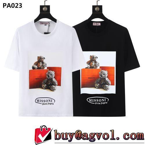 Palm Angels ブランド コピー 2022春夏 半袖Tシャツ 最安値に挑戦 クールビズ 縦には伸びにくい 2色可選