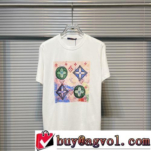 ラックスした雰囲気 半袖Tシャツ 2色可選 高級感を備えている LOUIS VUITTONコピー 2022春夏 プリント 着心地満点