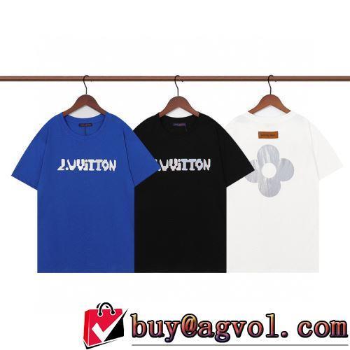 人気新品★超特価★ LOUIS VUITTONスーパーコピー 激安 3色可選 2022春夏 半袖Tシャツ 柔らかい手触り カジュアル