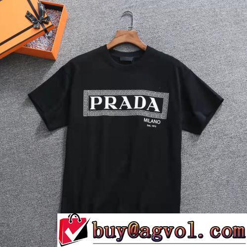 2022春夏 ラウンドネック 日本未入荷モデル 半袖Tシャツ 2色可選 PRADAブランド コピー