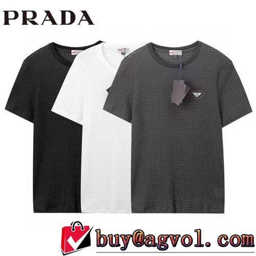 半袖Tシャツ 吸汗性に優れ PRADAスーパーコピー 2022春夏 洗練を十分に演出する 3色可選 乾きやすい