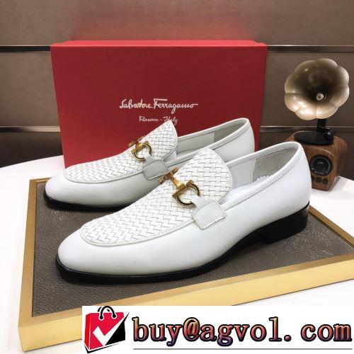 2022新作 耐久性のある 高級本革 FERRAGAMOコピー レザーシューズ靴
