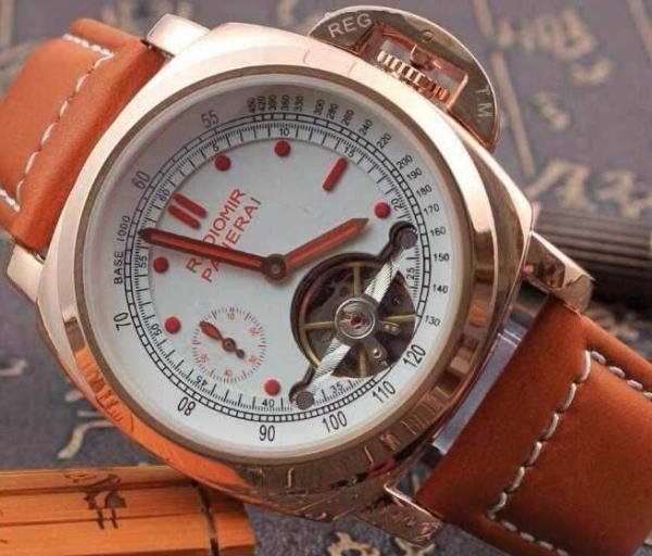 高級感PANERAI パネライ トゥールビヨン 防水機能も付いている3針クロノグラフ 機械式男性用腕時計 