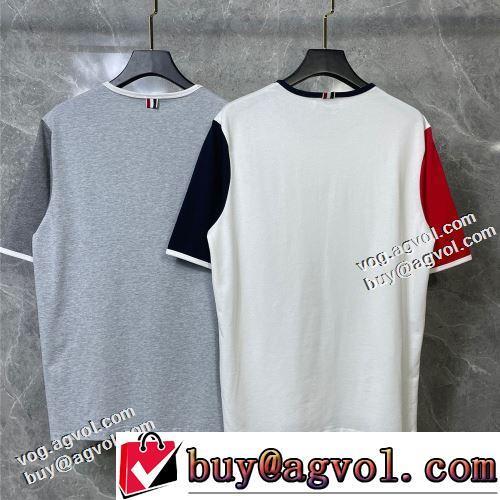 ラックスした雰囲気 お洒落な存在感  2022春夏 ラウンドネック 半袖Tシャツ トムブラウンスーパーコピー 肌に馴染みやすい 2色可選