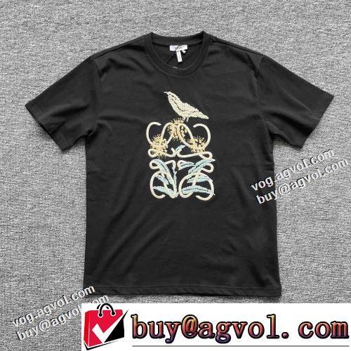 2022春夏 ラウンドネック 半袖Tシャツ 絶対オススメ♡  着回し度抜群 2色可選 お洒落に魅せる ロエベブランドスーパーコピー