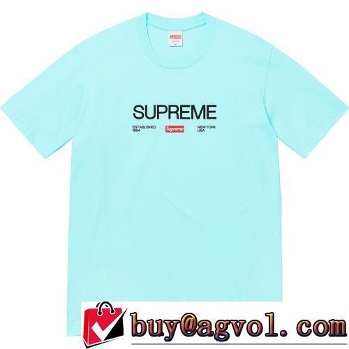 4色可選 高評価の人気品 Supreme 21FW Est. 1994 Tee 半袖Tシャツ ラウンドネック 乾きやすい 自然な肌触り 2022春夏 シュプリーム偽物ブランド 柔らかい手触り