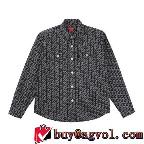 スタイリッシュな印象 ジャケット シュプリームコピー コーデに合わせやすい Supreme FW21 Week 7Monogram Denim Shirt 2022新作 機能性・耐久性抜群 デザイン性の高い 2色可選