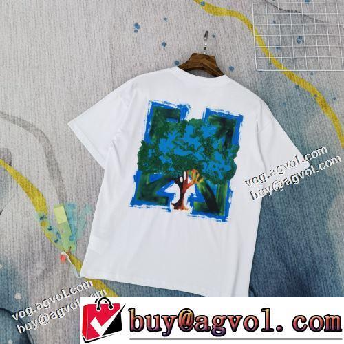 自分らしいスタイリング デザイン性の高い ラウンドネック 半袖Tシャツ OFF-WHITE オフホワイト偽物ブランド 大注目！2022春夏 男女兼用