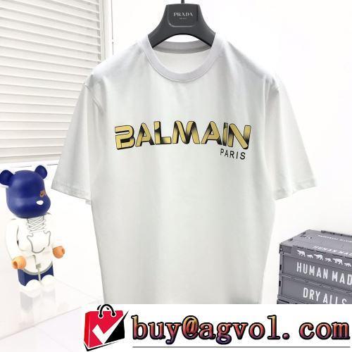 バルマンブランド コピー 2022春夏 人気雑誌掲載 自分らしいスタイリング 半袖Tシャツ 高品質 2色可選