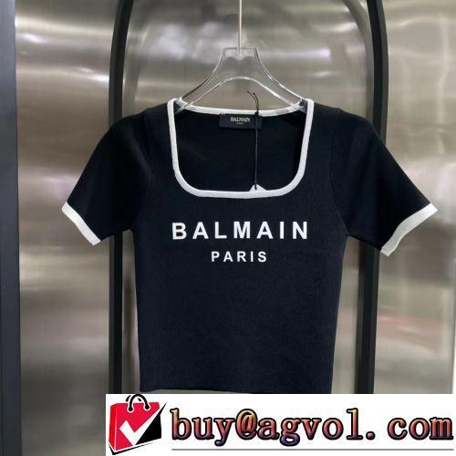 2色可選 お洒落に魅せる 追跡付/関税無 BALMAINブランドスーパーコピー 2022春夏 吸汗性に優れ 半袖Tシャツ