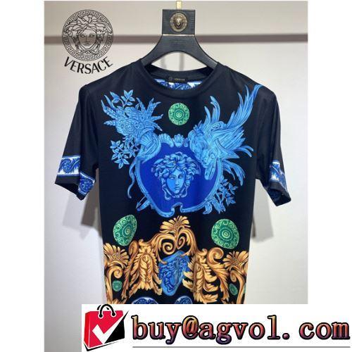 2色可選 ラウンドネック 半袖Tシャツ 着心地満点 2022新作 長く愛用できる VERSACEブランド コピー 