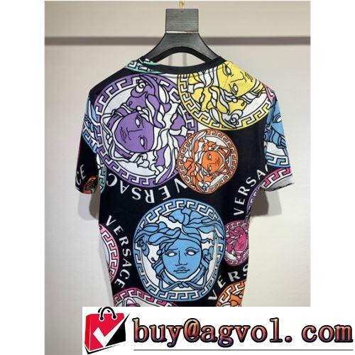 2022新作 半袖Tシャツ VERSACEコピー ファション性の高い 2色可選 大花プリント クールビズ 優しいフィット感