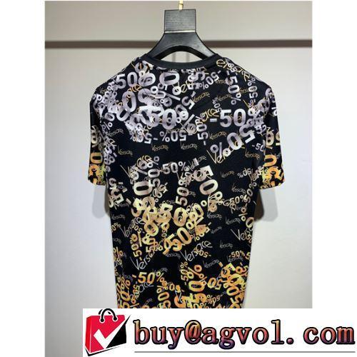 ヴェルサーチスーパーコピー 半袖Tシャツ 吸汗性に優れ 2022春夏 大好評 レイヤード風/重ね着風