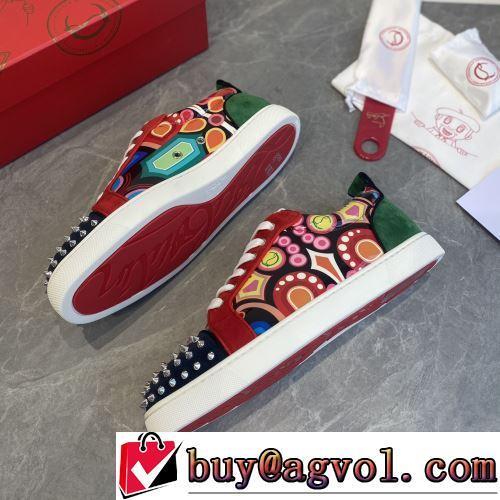 ローヒール CHRISTIAN LOUBOUTINスーパーコピー プリント柄 優しい色合い 2022新作 人気販売中 ファッション 人気