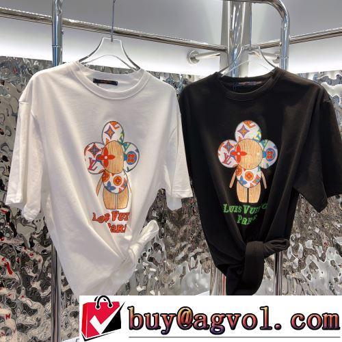 2022春夏 優しいフィット感 半袖Tシャツ 2色可選 体の運動機能を助け ルイ ヴィトンコピー ファッション 人気 レジャー
