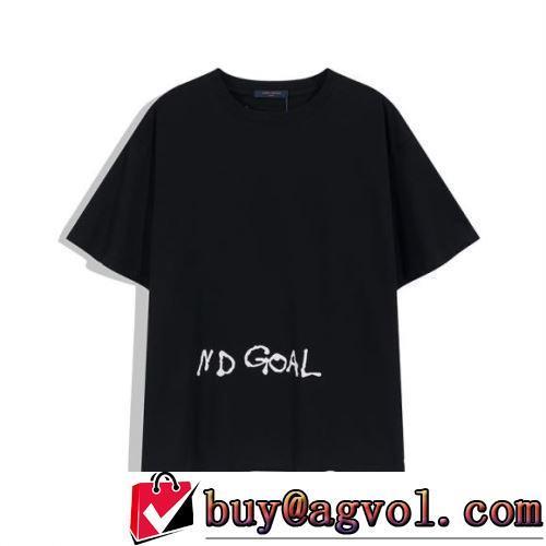 ポップ 2022春夏 ルイ ヴィトンコピー ブランド 半袖Tシャツ プリント 吸汗性に優れ 綿/コットン 2色可選