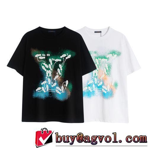 2022春夏 高級感ある LOUIS VUITTONスーパーコピー 2色可選 半袖Tシャツ 男女兼用 自然な肌触り