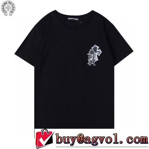 極上の着心地 2022春夏 しわになりにくい 2色可選 クロムハーツブランド 偽物 通販 半袖Tシャツ デザイン性の高い