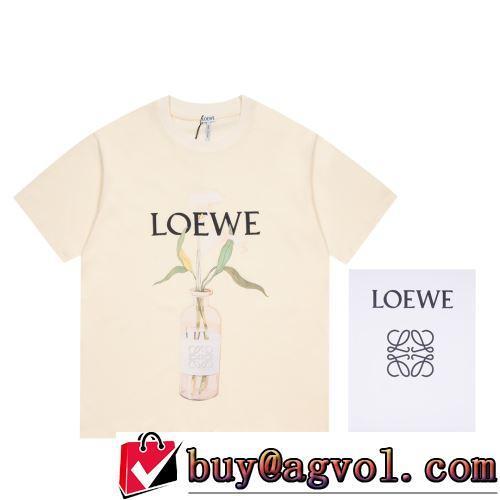 2022春夏 ロエベコピー ブランド 吸汗速乾 半袖Tシャツ 超限定即完売 暖かみのある肌触り 2色可選