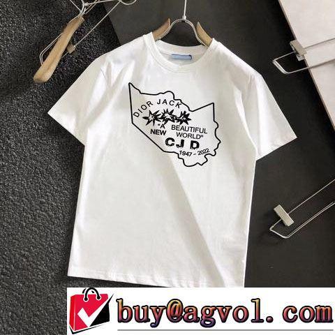 豊富なサイズ 2022春夏 ディオール偽物ブランド プリント 2色可選 半袖Tシャツ カッコいい印象を付ける