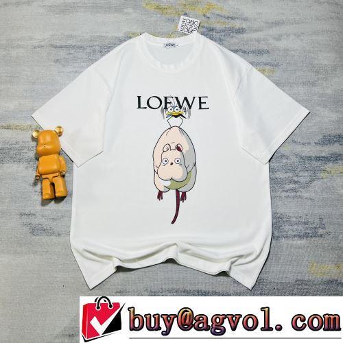 おしゃれに絶大な人気の ロエベコピーブランド 2色可選 デザイン性の高い 半袖Tシャツ 2022春夏 プリント 着心地満点