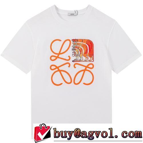 スタイリッシュな印象 半袖Tシャツ 2022春夏 快適な着心地 気軽にカジュアルに使える 2色可選 ロエベ偽物ブランド