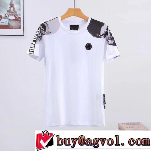 収縮性のある 希少価値大！ 半袖Tシャツ ラックスした雰囲気 2色可選 フィリッププレイン偽物ブランド 2022春夏