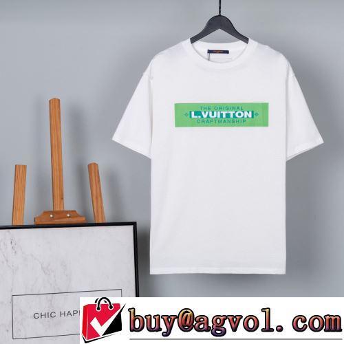 優しいフィット感 半袖Tシャツ 2色可選 高級感ある ルイ ヴィトンブランドスーパーコピー 2022春夏 プリント