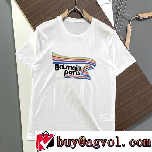 先行販売 しわになりにくい 2022春夏 半袖Tシャツ バルマンコピー ブランド 2色可選 ラックスした雰囲気