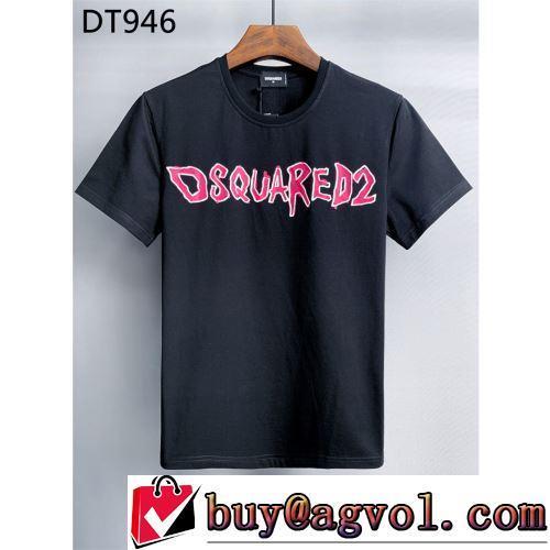 ラウンドネック 縦には伸びにくい 2022春夏 半袖Tシャツ 極上の着心地 DSQUARED2ブランド 偽物 通販 2色可選 レイヤード風