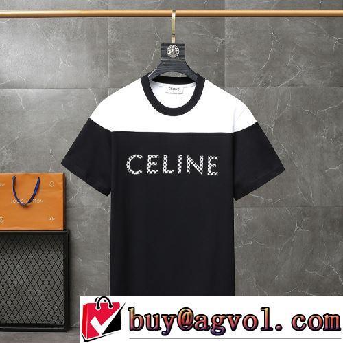 自然な肌触り CELINEコピーブランド 半袖Tシャツ 2022春夏 カッコいい印象を付ける ファッション 人気 2色可選