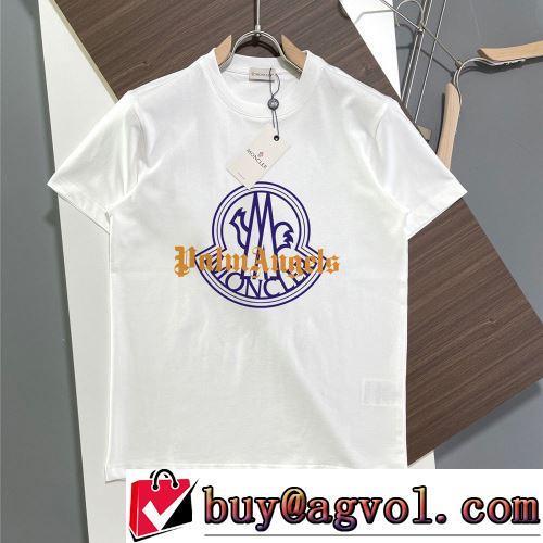 ラウンドネック 2022春夏 半袖Tシャツ セレブ愛用の超人気商品 MONCLERコピー 使い勝手抜群 オリジナル 2色可選