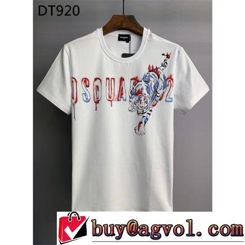 2色可選 プリント 今話題の最新作 半袖Tシャツ 収縮性のある ディースクエアードコピー ブランド 2022春夏 クールビズ