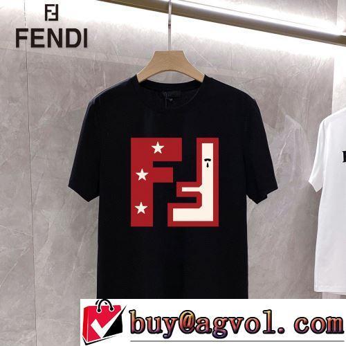 FENDIブランドコピー 2022春夏 半袖Tシャツ 可愛く上品な雰囲気 2色可選 デザイン性の高い