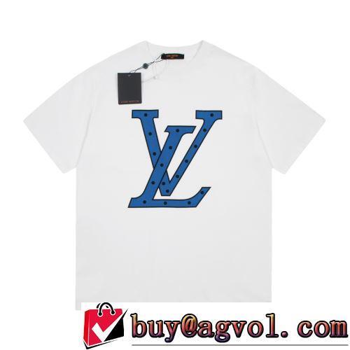 オリジナル 2022春夏 2色可選 プリント 半袖Tシャツ 着心地抜群 LOUIS VUITTONブランド コピー 優しいフィット感