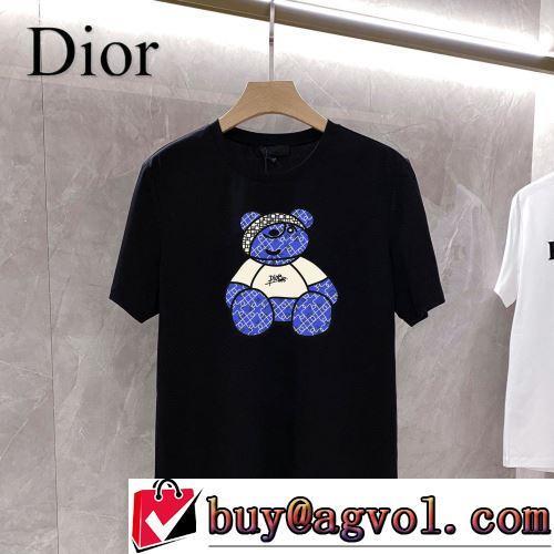 カラーラインナップ 着回し度抜群 ディオールコピー 上品な輝きを放つ形 2色可選 半袖Tシャツ 2022春夏 プリント