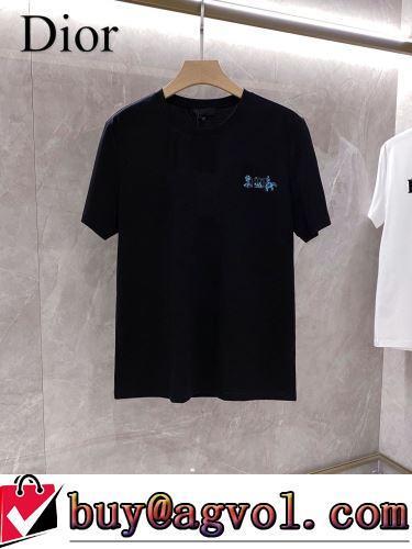 細身のシルエット 縦には伸びにくい 2022春夏 半袖Tシャツ 耐久性のある ディオールコピー 2色可選