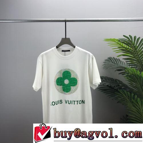 ラウンドネック 着心地抜群 2022春夏 半袖Tシャツ LOUIS VUITTONコピーブランド 使い勝手抜群 2色可選