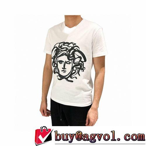 カジュアル 2022春夏 通気性に優れた 半袖Tシャツ 2色可選 VERSACEブランドコピー 今一番HOTな新品