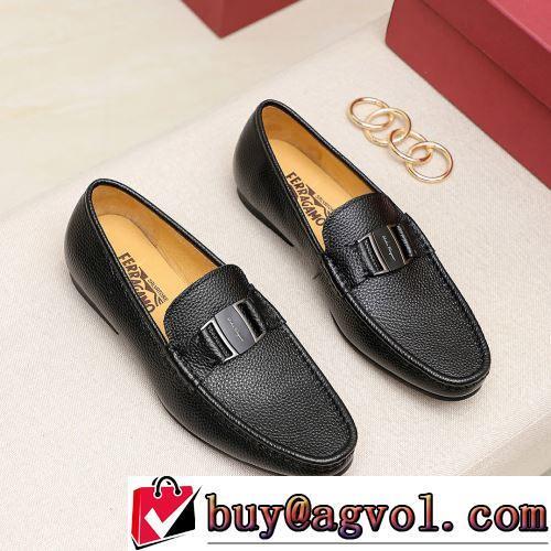 2022新作 希少価値大！革靴 2色可選 FERRAGAMOブランドスーパーコピー 脱ぎ履きしやすい/着脱しやすい