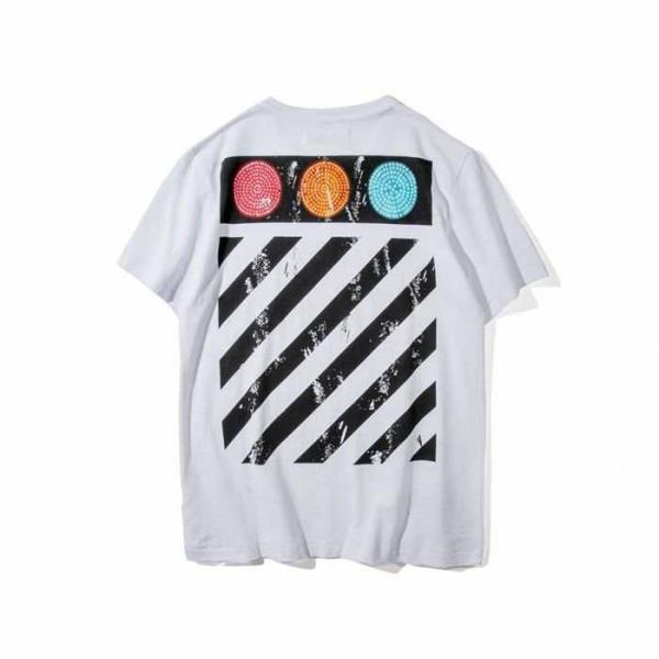 2018春夏新品OFF-WHITEオフホワイトＴシャツ通販男女兼用半袖クルーネックトップスブラック、ホワイト2色