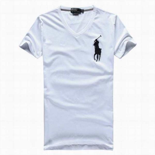 品質保証豊富なポロラルフローレン偽物2018HOT最新作のPolo Ralph Lauren半袖刺繍ロゴ付きvネックメンズｔシャツ