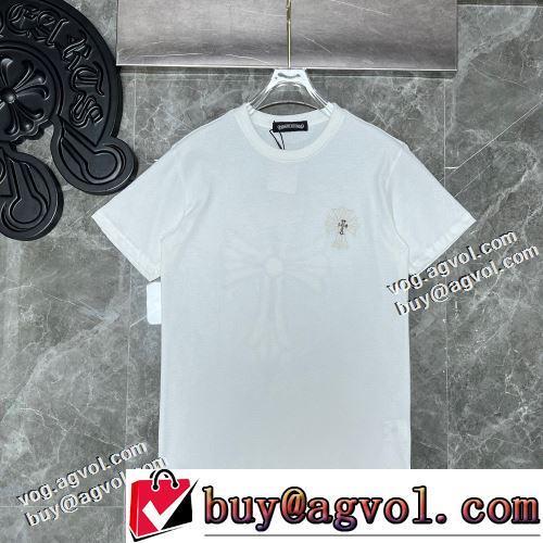2022春夏 半袖Tシャツ ラウンドネック 自然な肌触り 2色可選 大人の個性を クロムハーツブランド 偽物 通販 