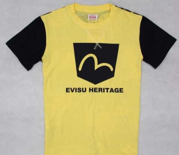 快適な着心地を保つEVISU エヴィス　伸縮性のある半袖 Tシャツ 2色可選.