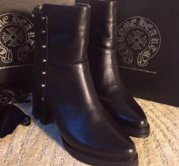 大人カジュアル CHROME HEARTS クロムハーツ 洗練された太ヒール ブーツ レディース.